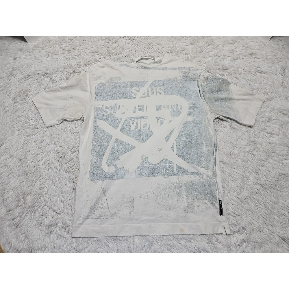 Off White 2013 T Shirt Small White Sous Surveillance Video Distressed LG-425‎